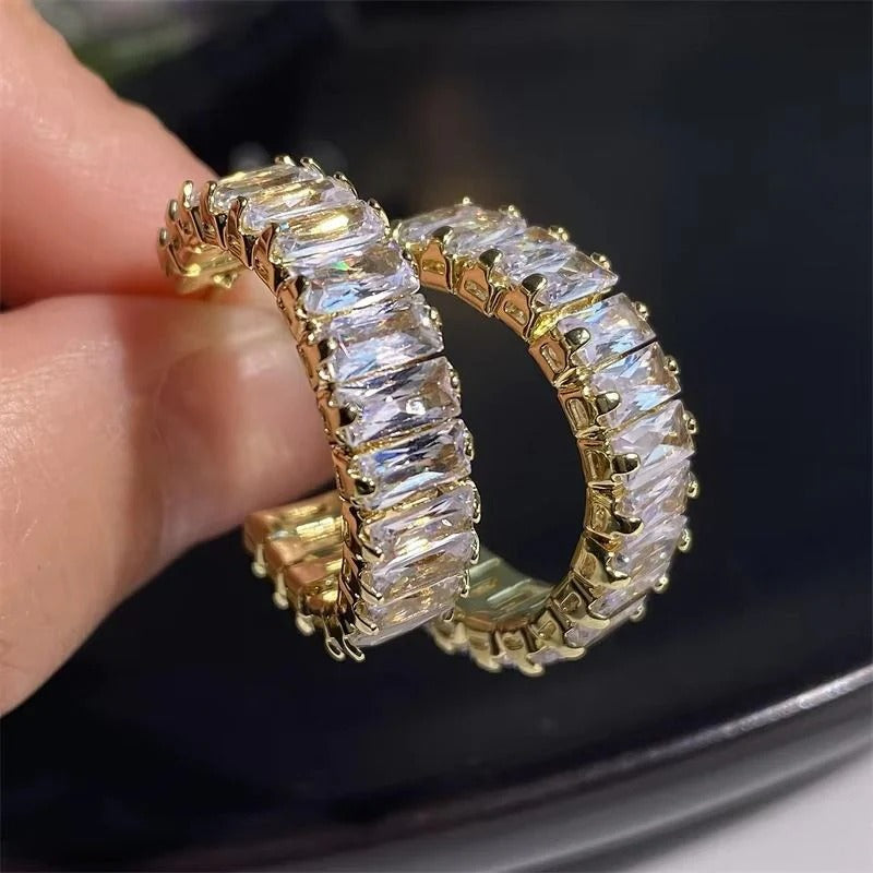 Gold Crystal Drop Earrings - Isaline