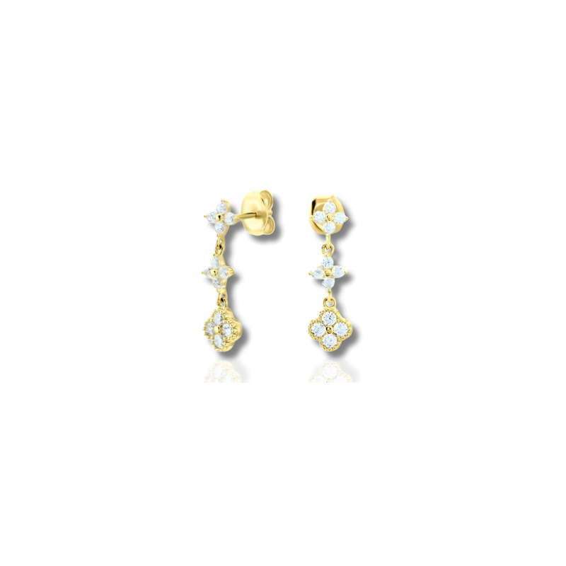 Floral Dangle Charm Earrings – Millie