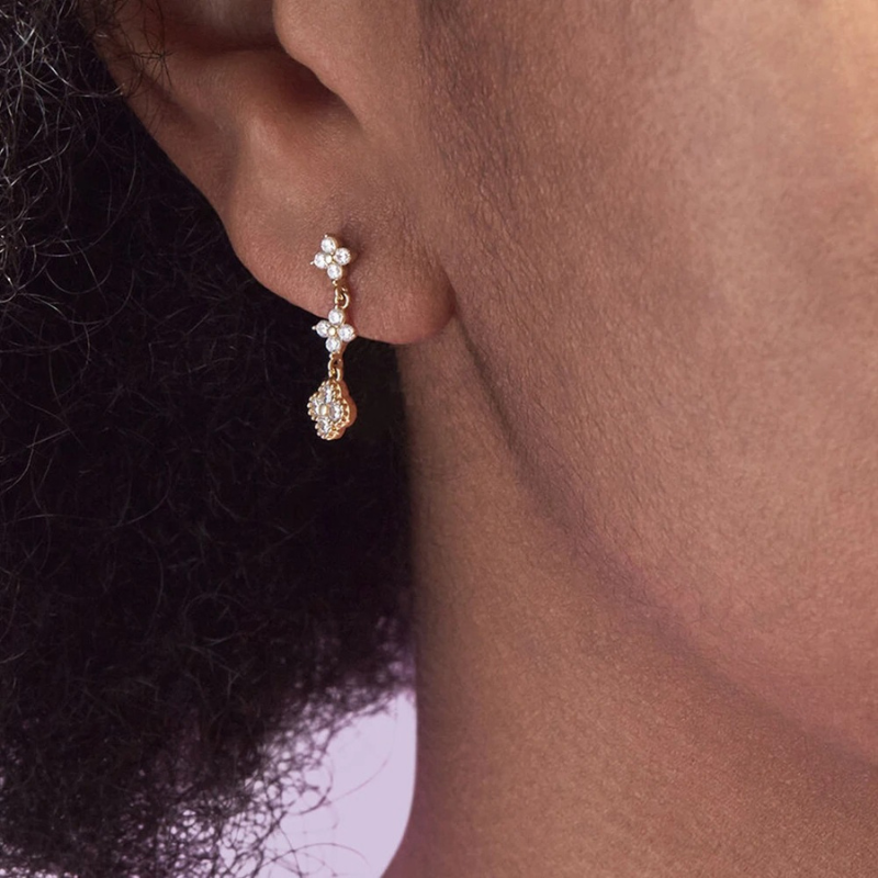 Floral Dangle Charm Earrings – Millie