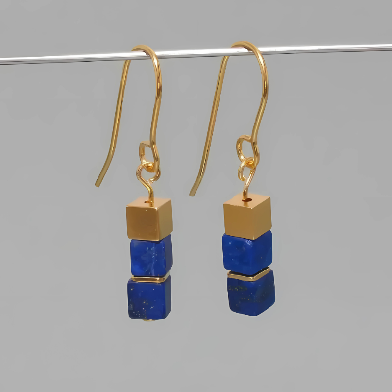 Blue Cube Earrings - Zara