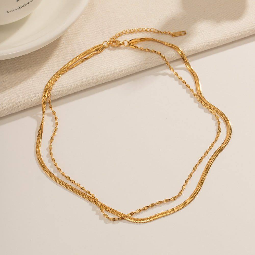 Double twisted chain - gold layer chain