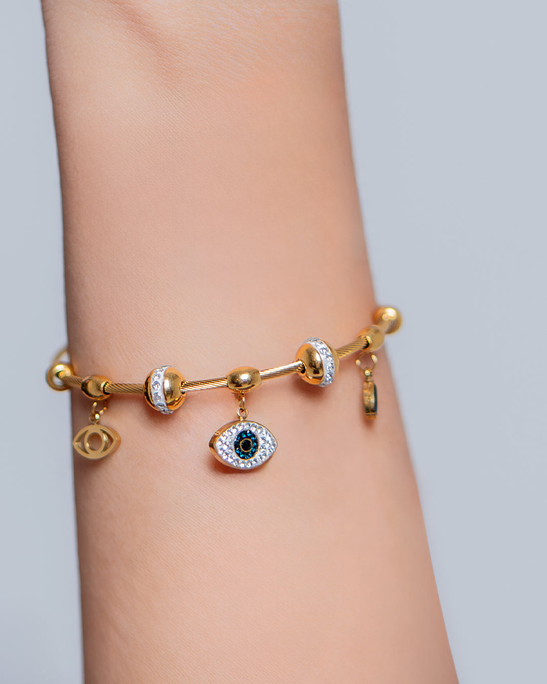 Charms Evil Eye Golden Bracelet
