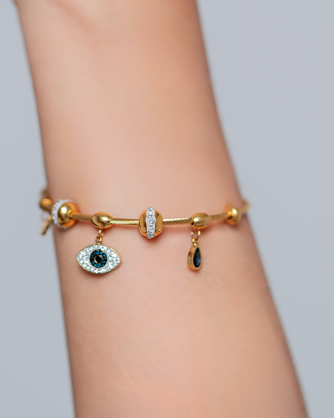 Charms Evil Eye Golden Bracelet