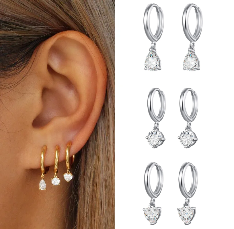 Zirconia Drop Earrings - Georgia