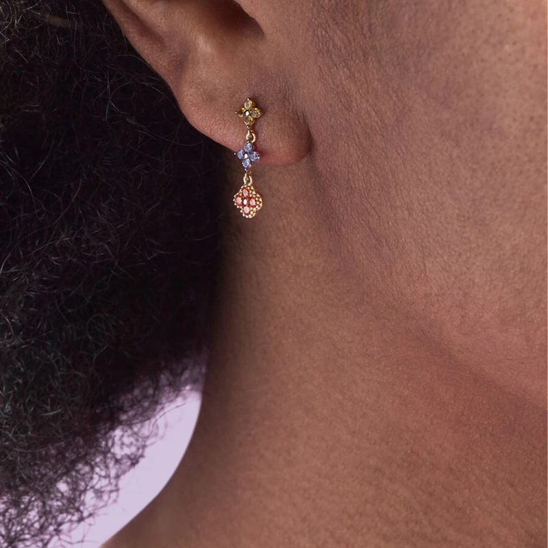 Floral Dangle Charm Earrings – Millie