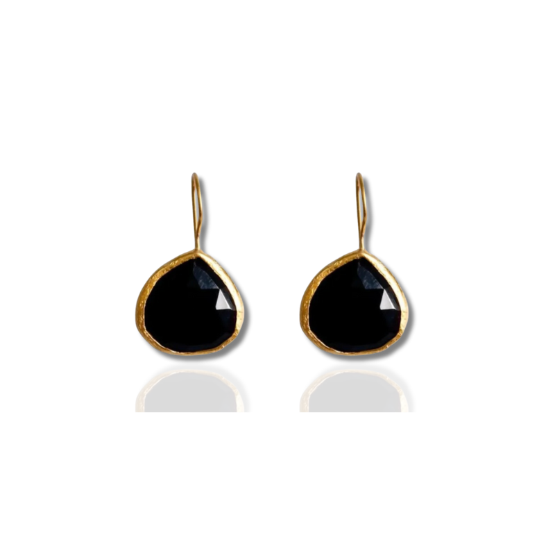 Black Onyx Drop Earrings - Isolde