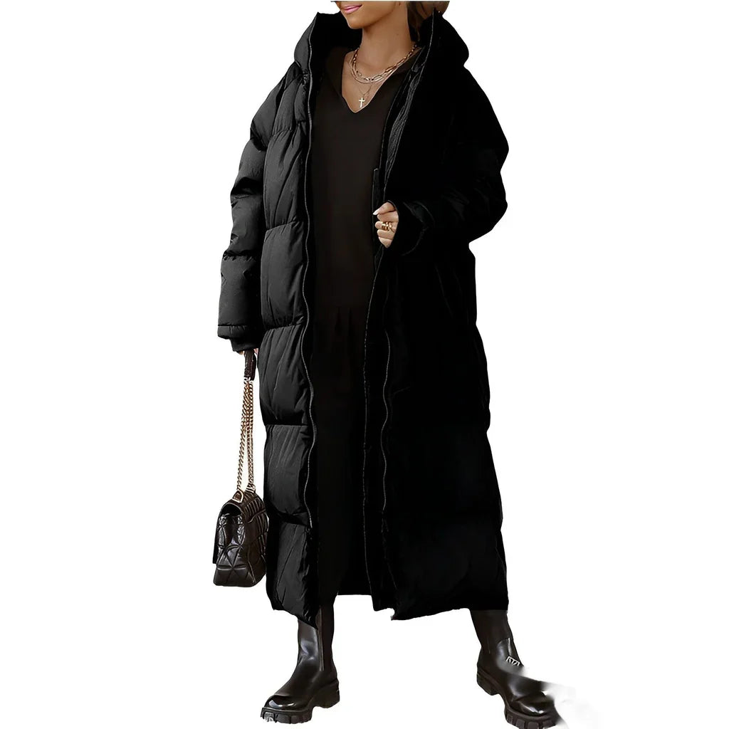Lily Quilted Puffer Coat | Oversized Hooded Coat