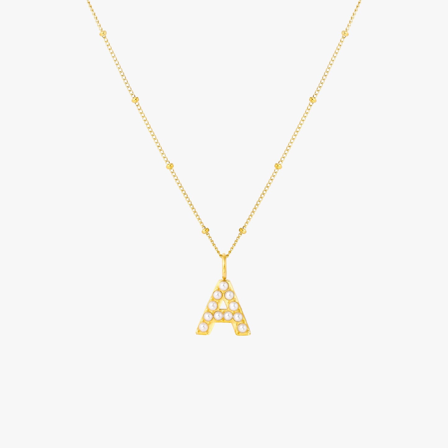 A Pearl Initial Necklace