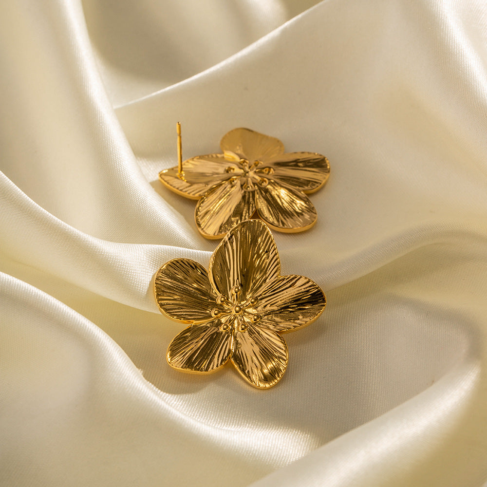 Gold-Plated Flower Earrings - Flora
