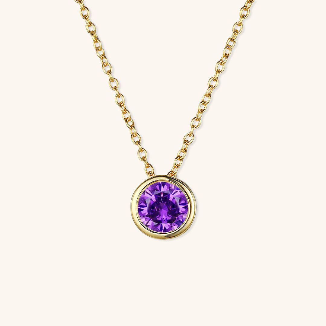 Radiant Birthstone Pendant Necklace - Amelia