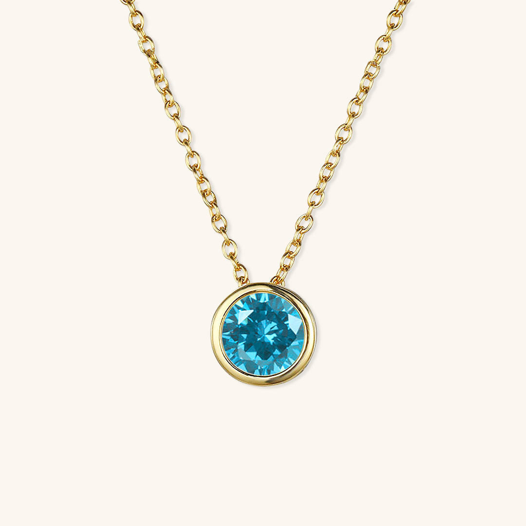 Radiant Birthstone Pendant Necklace - Amelia