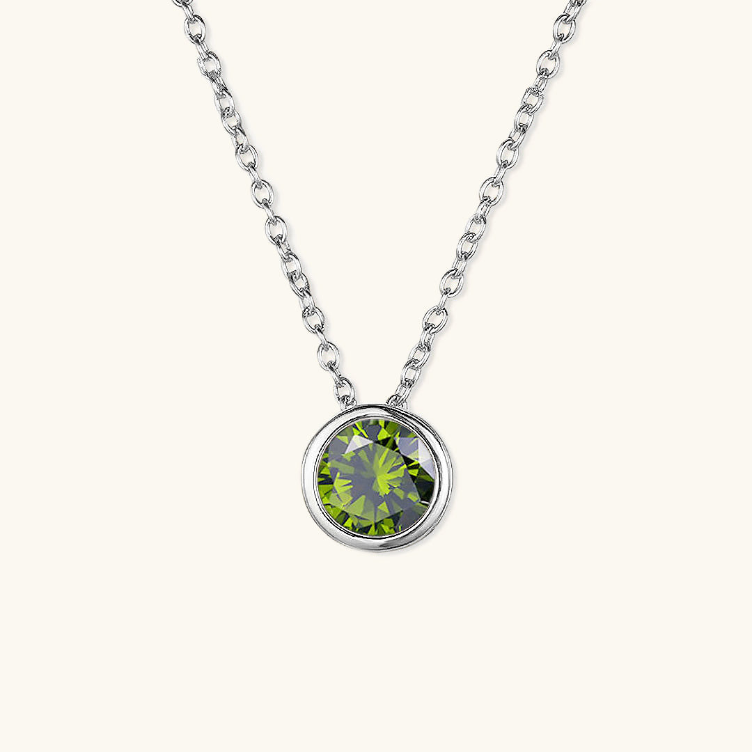 Radiant Birthstone Pendant Necklace - Amelia
