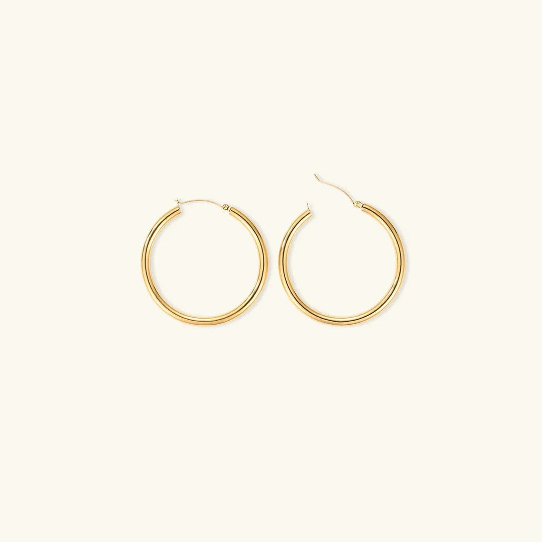 Classic Gold-Plated Round Hoops - Lea
