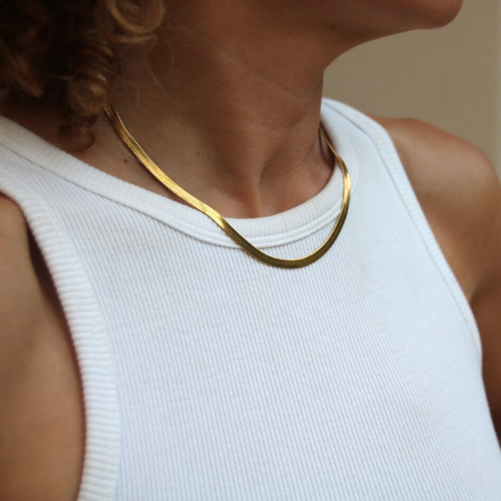 Snake chain - herringbone collabon necklace