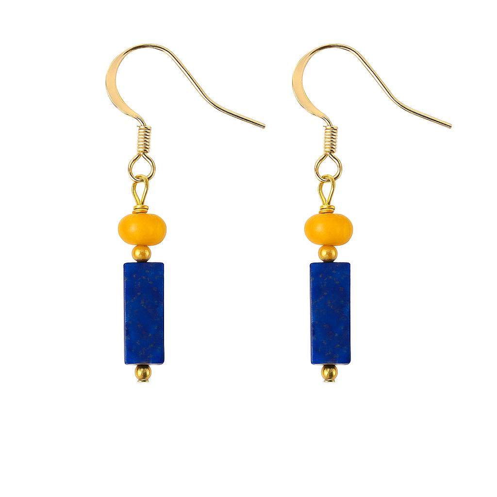 Lapis Blue Drop Earrings - Cleo