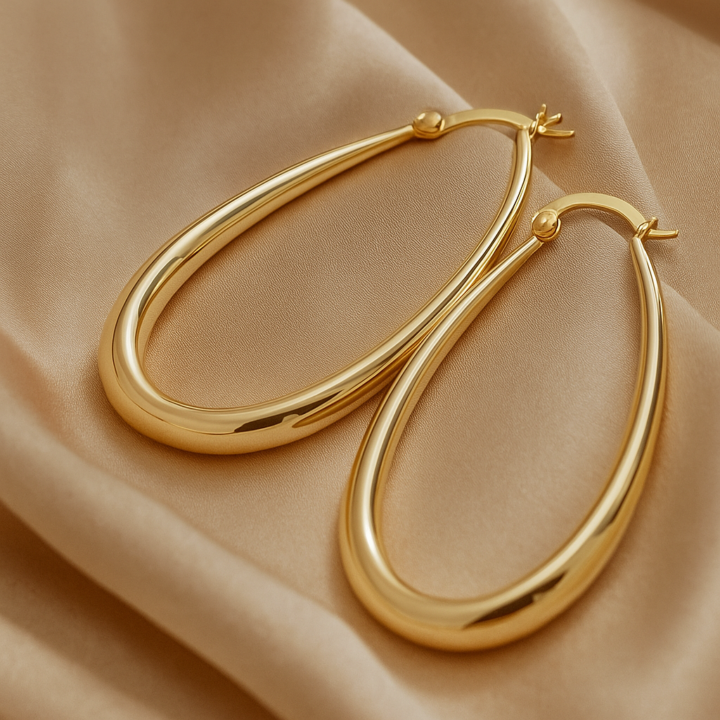 Vintage Gold Hoop Earrings - Ella
