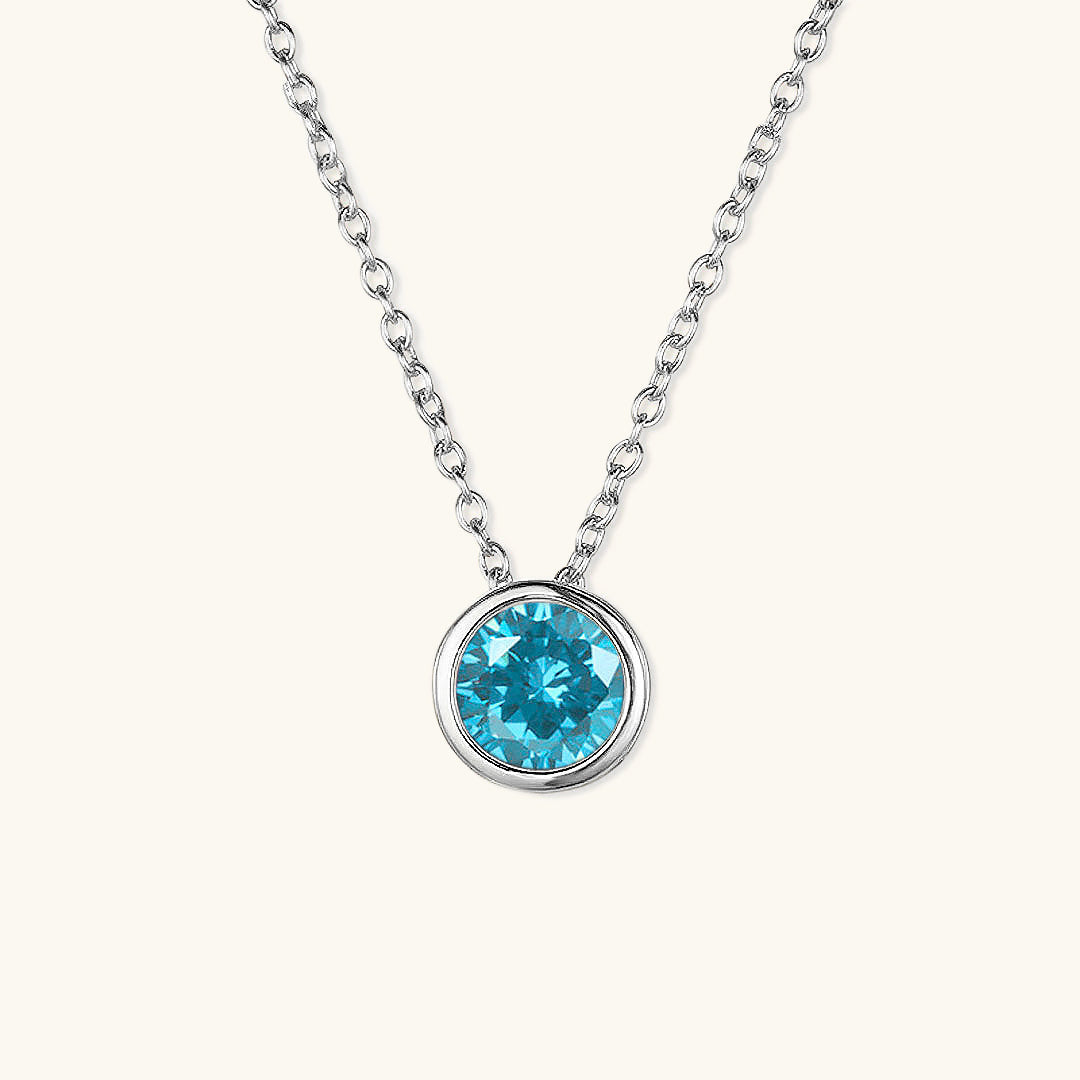 Radiant Birthstone Pendant Necklace - Amelia