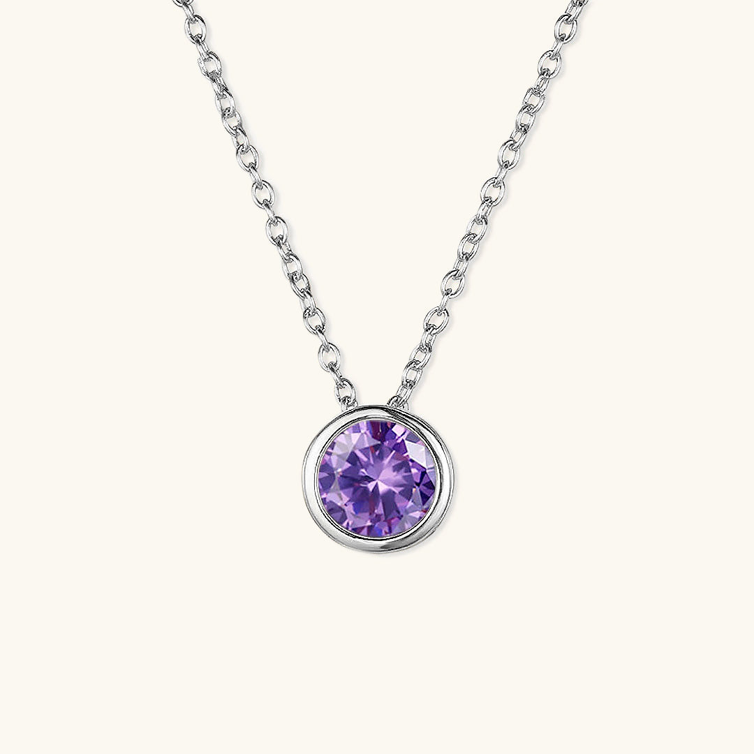 Radiant Birthstone Pendant Necklace - Amelia