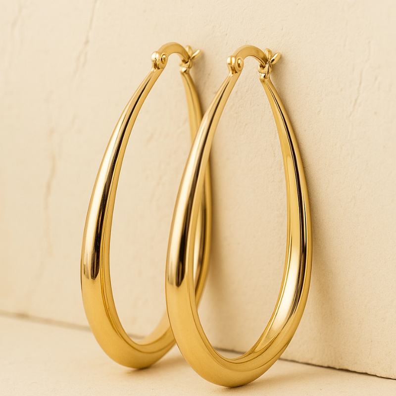 Vintage Gold Hoop Earrings - Ella