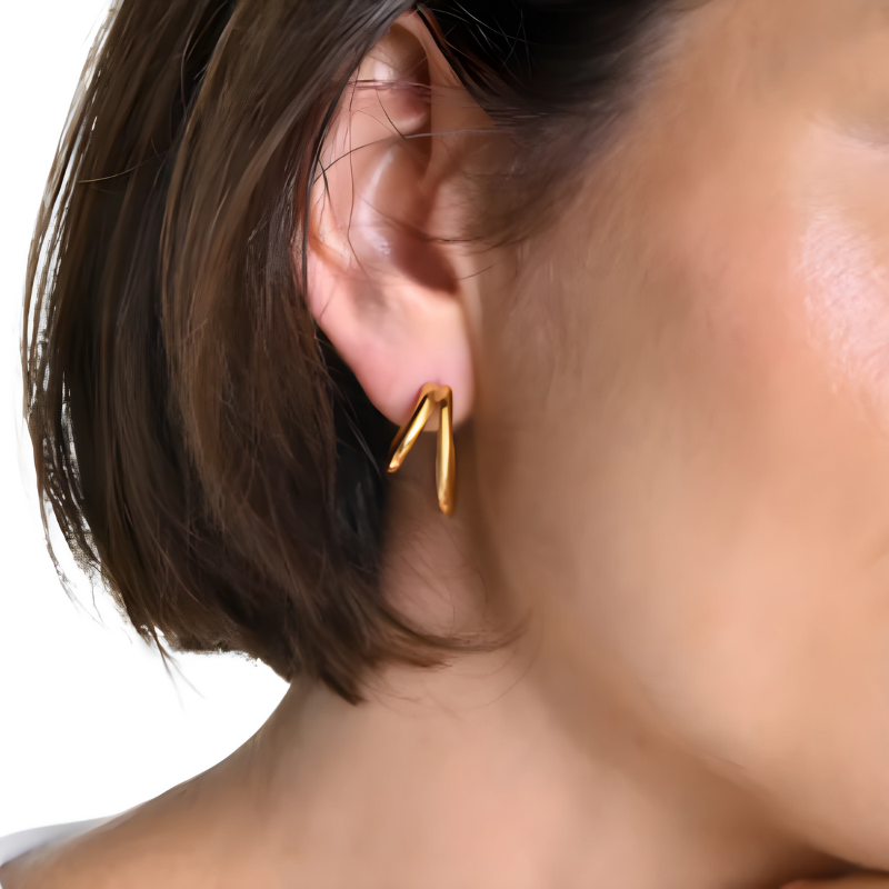 Double Layered Stud Earrings - Avery