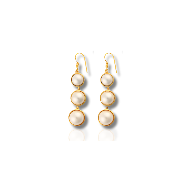 White Pearl Drop Earrings - Seraphina