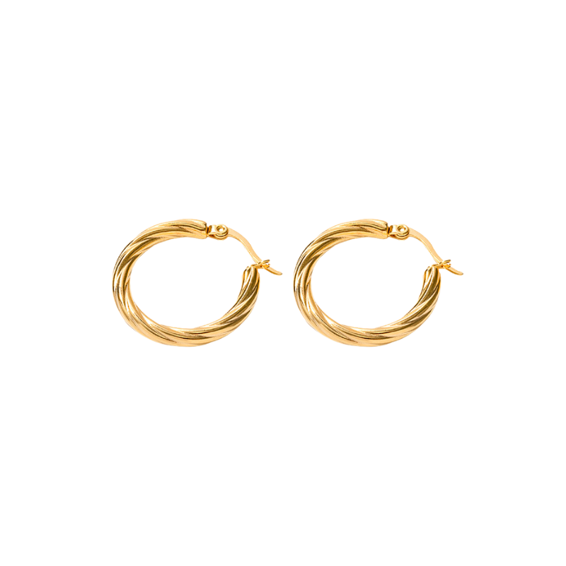 Classic Gold Twist Hoops - Leanne