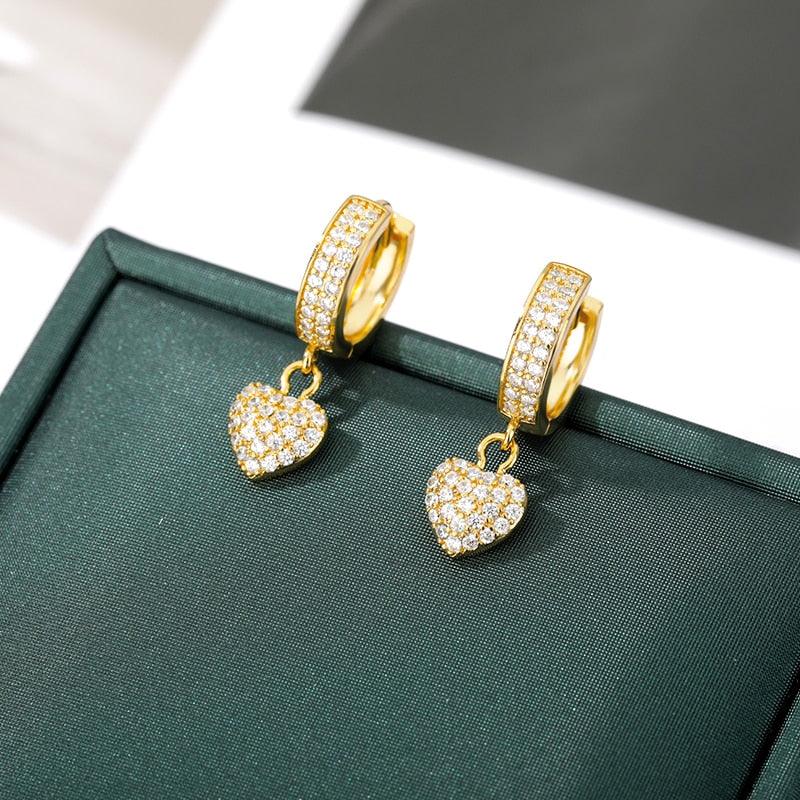 Esmee Heart Earrings - Zircon