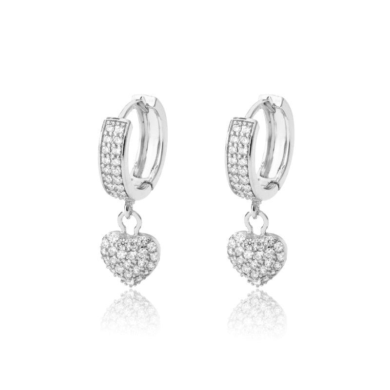 Esmee Heart Earrings - Zircon