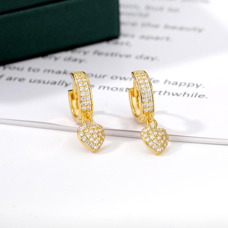 Esmee Heart Earrings - Zircon