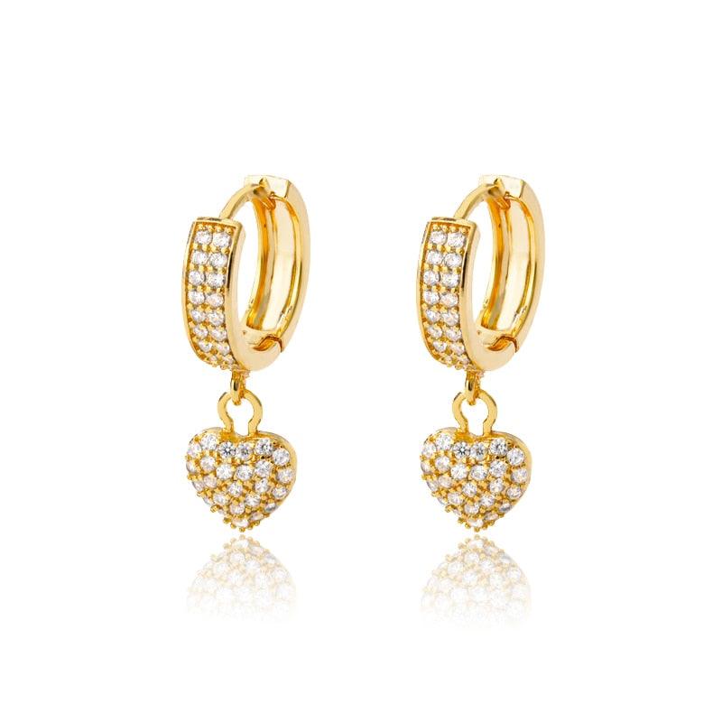 Esmee Heart Earrings - Zircon