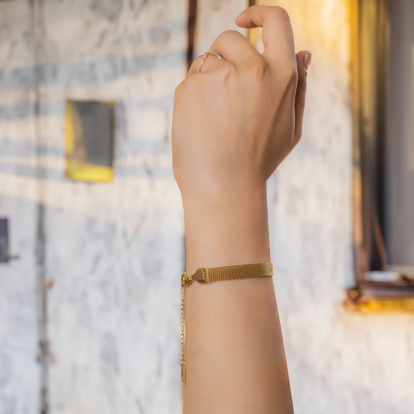 Golden Mesh Bracelet