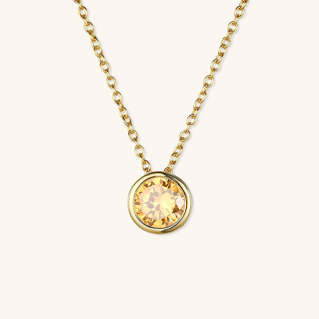 Radiant Birthstone Pendant Necklace - Amelia