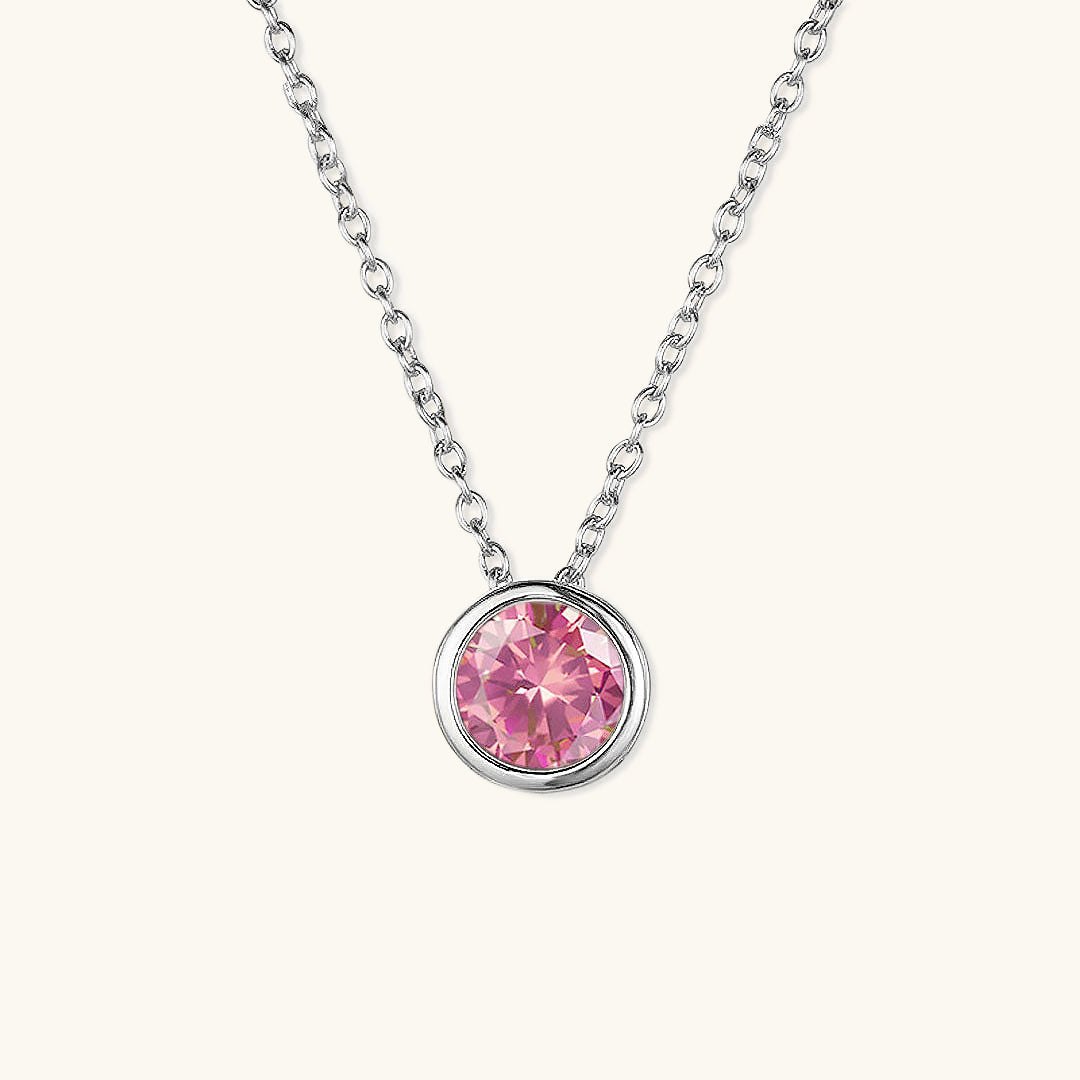 Radiant Birthstone Pendant Necklace - Amelia