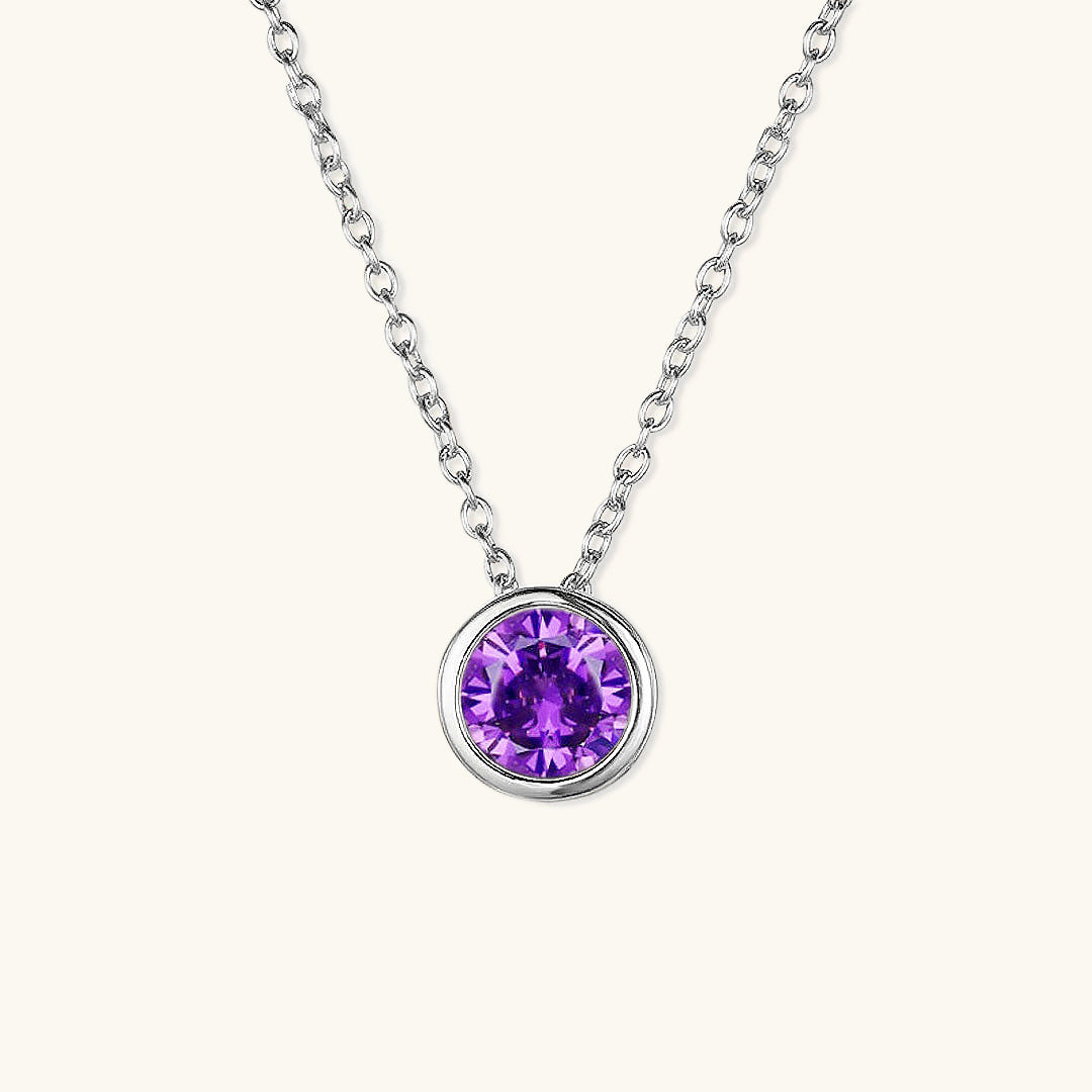 Radiant Birthstone Pendant Necklace - Amelia