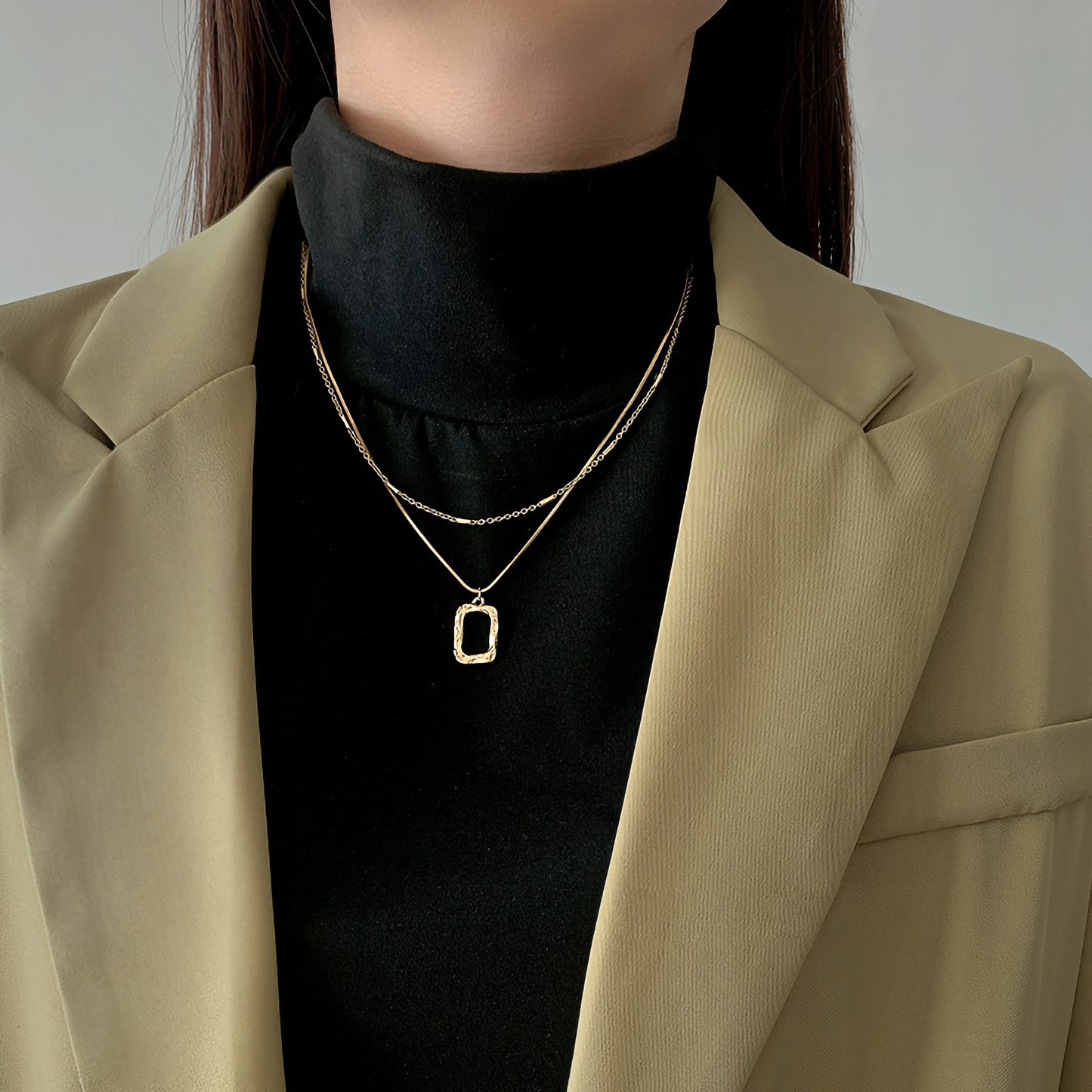 Layered Pendant Necklace - Elise