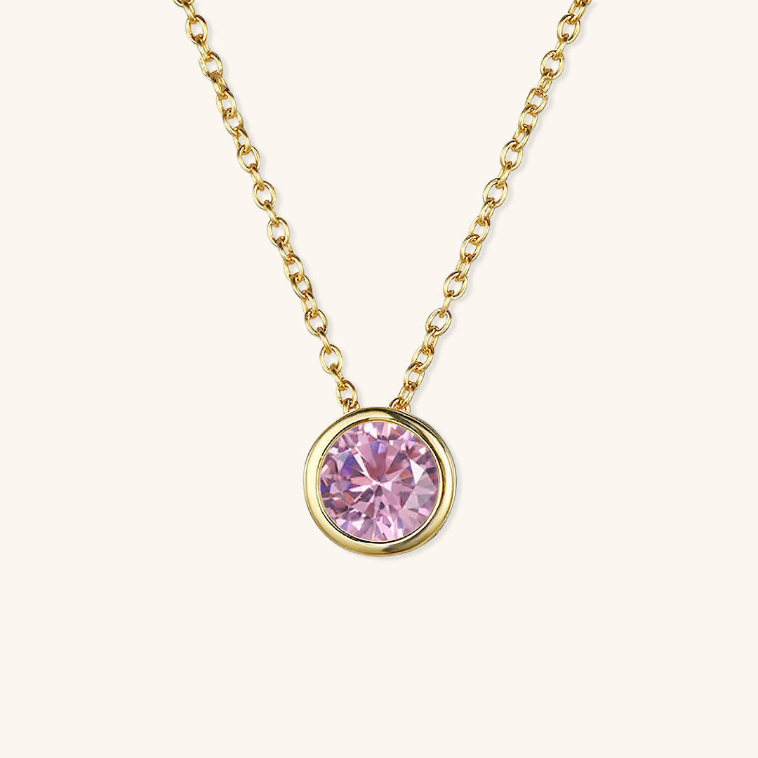 Radiant Birthstone Pendant Necklace - Amelia