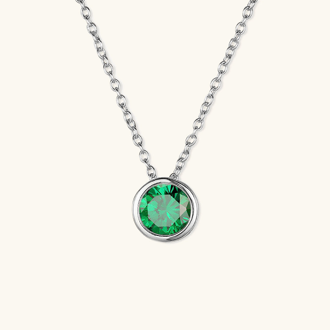 Radiant Birthstone Pendant Necklace - Amelia