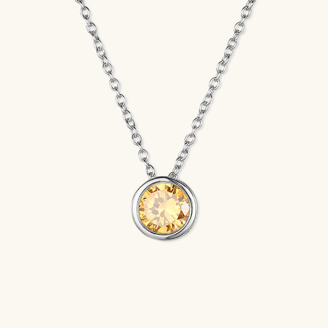 Radiant Birthstone Pendant Necklace - Amelia