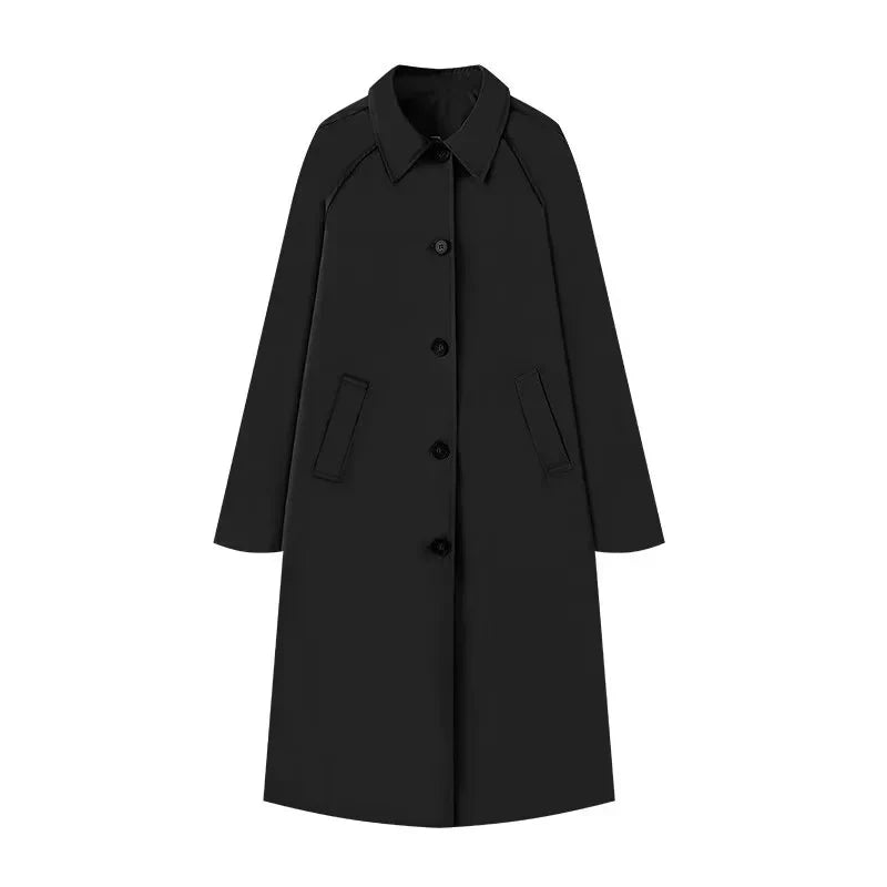 Veronica Wool Single-Breasted Coat | Relaxed Fit Midi Coat
