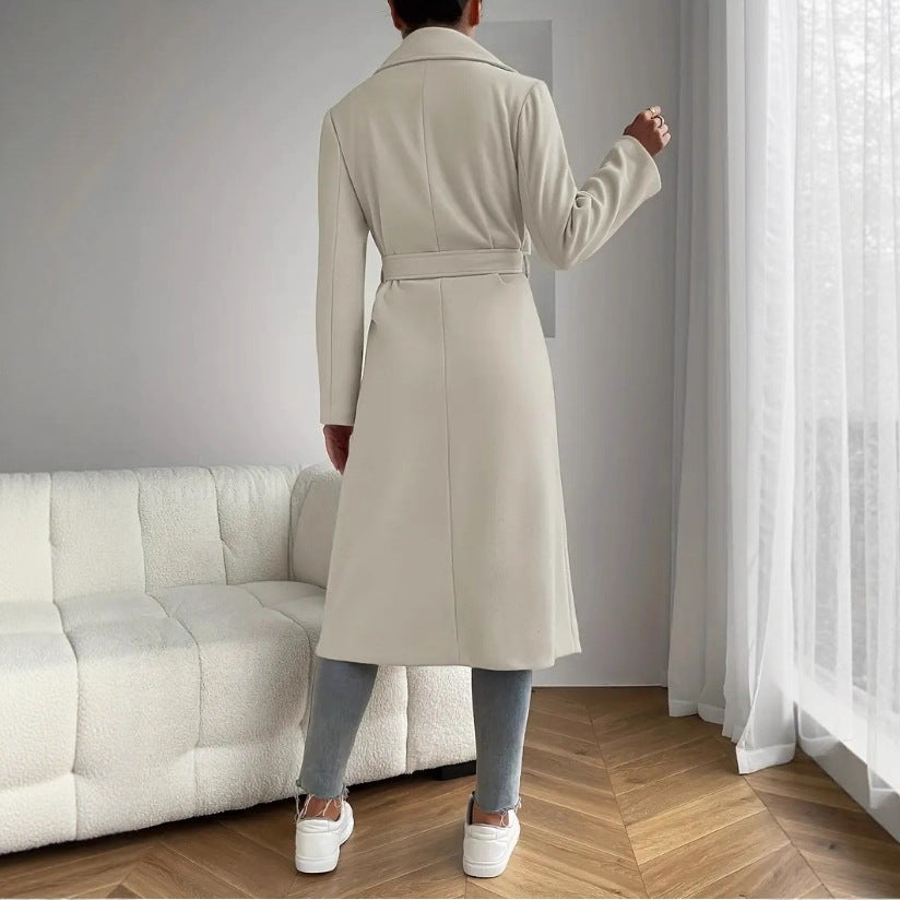 Isabella Wool Long Coat | Belted Relaxed Fit Coat