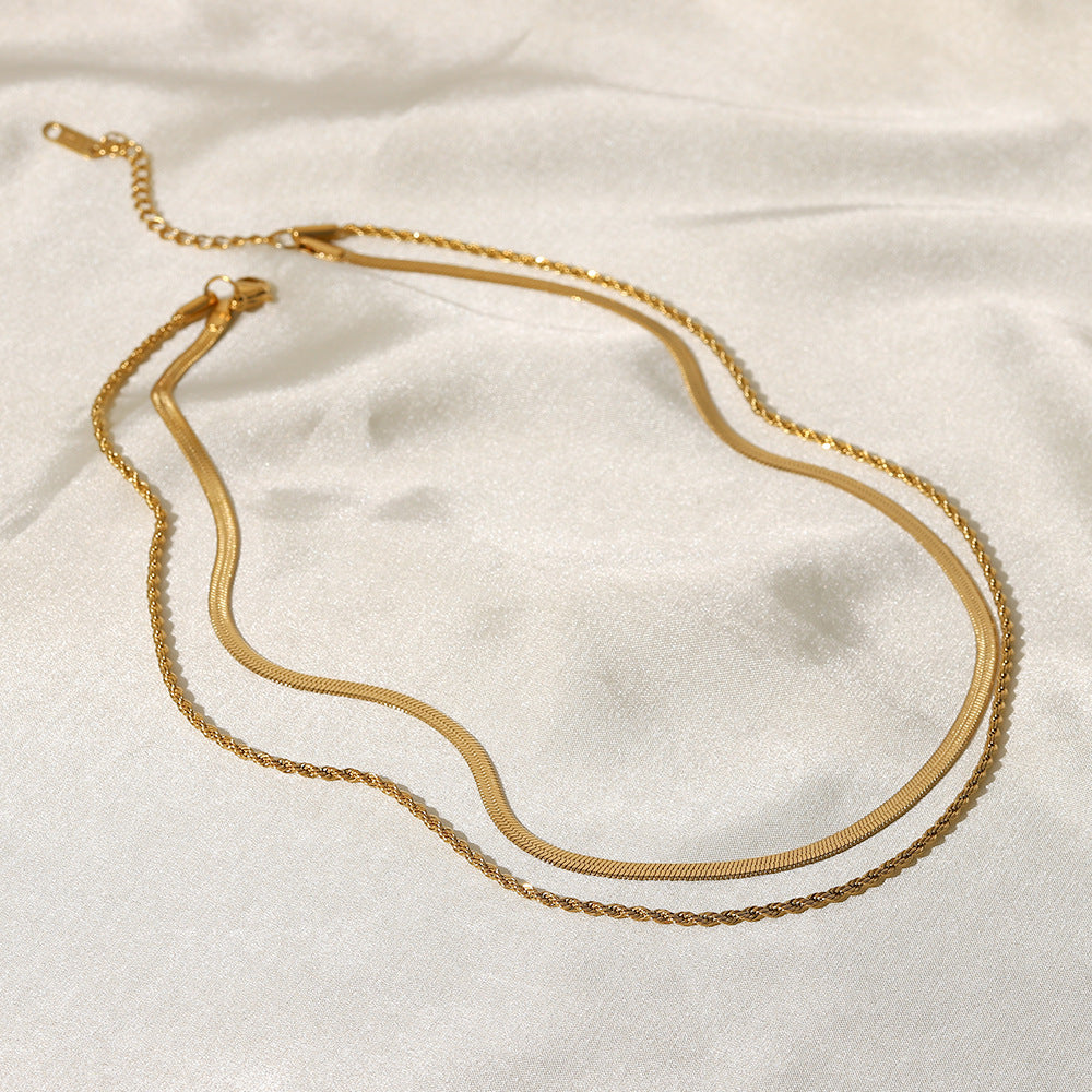 Double twisted chain - gold layer chain