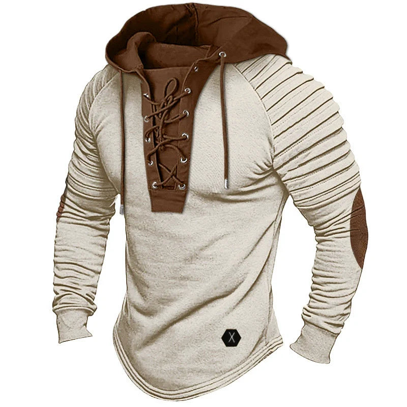 George Cotton Hooded Hoodie | Slim Fit Lace-Up Hoodie