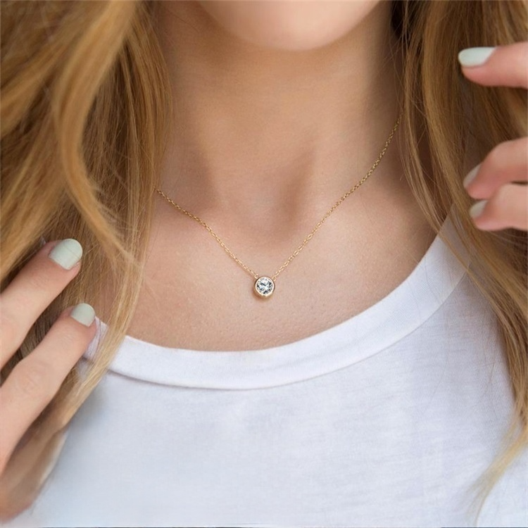 Radiant Birthstone Pendant Necklace - Amelia