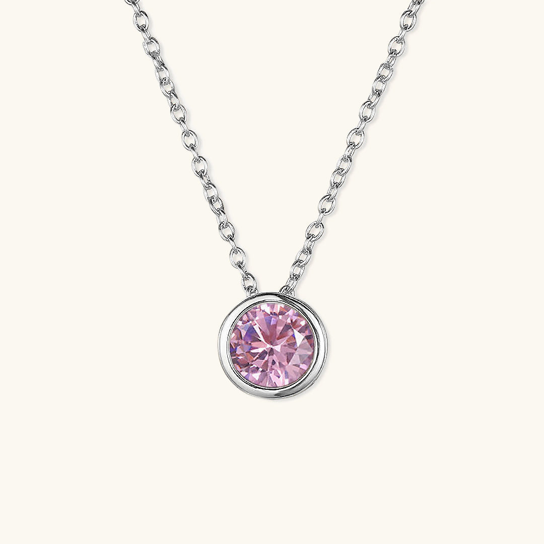 Radiant Birthstone Pendant Necklace - Amelia
