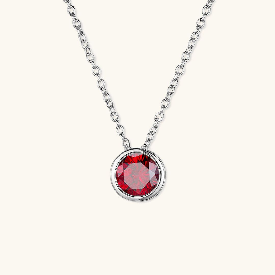 Radiant Birthstone Pendant Necklace - Amelia