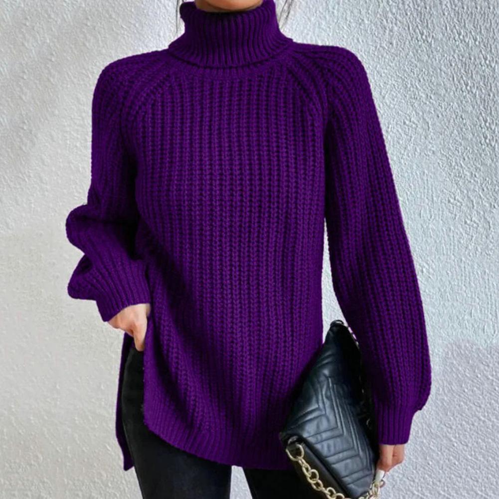 Isabella Wool Turtleneck Sweater | Ribbed Loose Fit Sweater