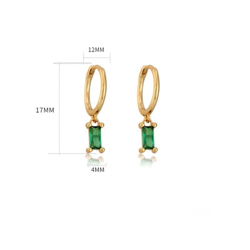 Elegant Square Zirconia Earrings - Laurie