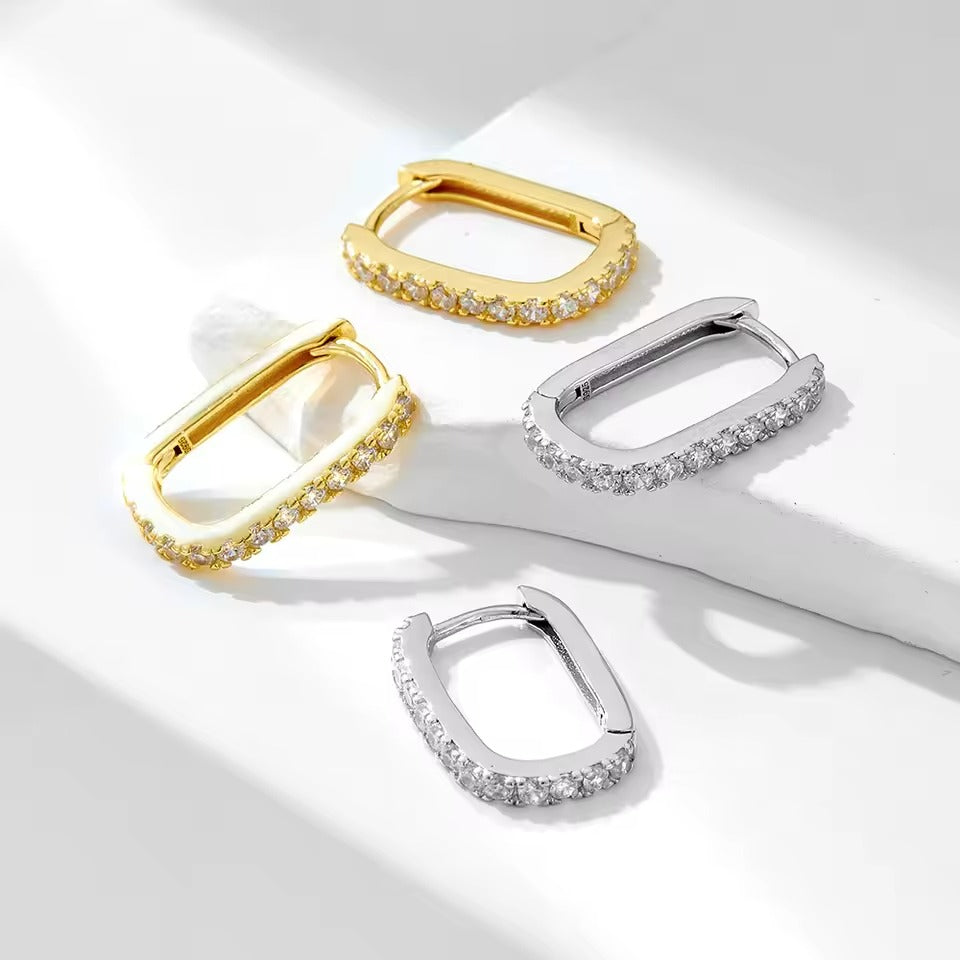 Glittering Hoop Earrings - Estelle