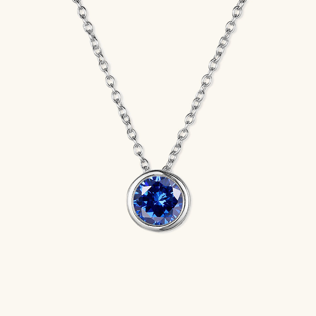 Radiant Birthstone Pendant Necklace - Amelia