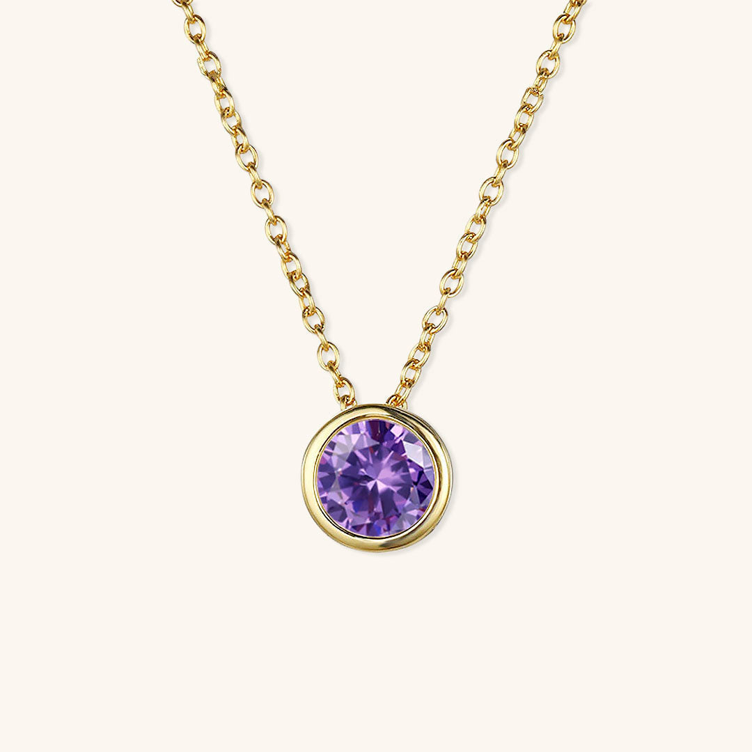 Radiant Birthstone Pendant Necklace - Amelia